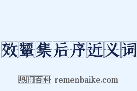 效颦集后序近义词是什么意思的图片